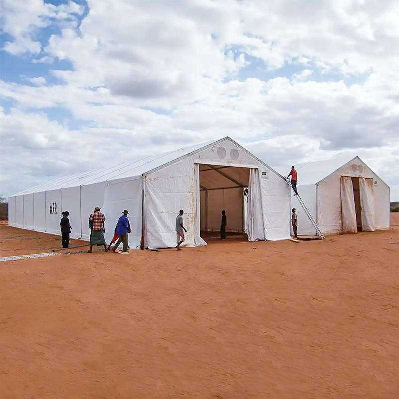 Standardowe, ognioodporne, odporne na promieniowanie UV namioty mobilne o wymiarach 10 x 24 m IFRC/ICRC/WFP/IOM (MSU)