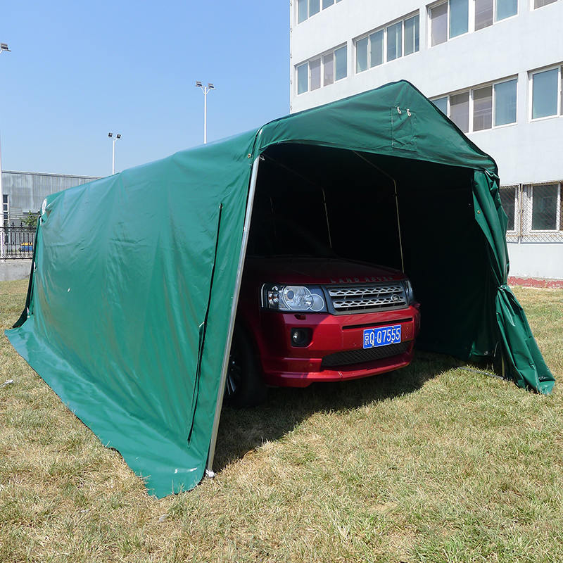 Ekonomiczna, wodoodporna, tymczasowa wiata garażowa z zielonego PCV o wymiarach 3,3 x 6,1 m (11 x 20 cali)