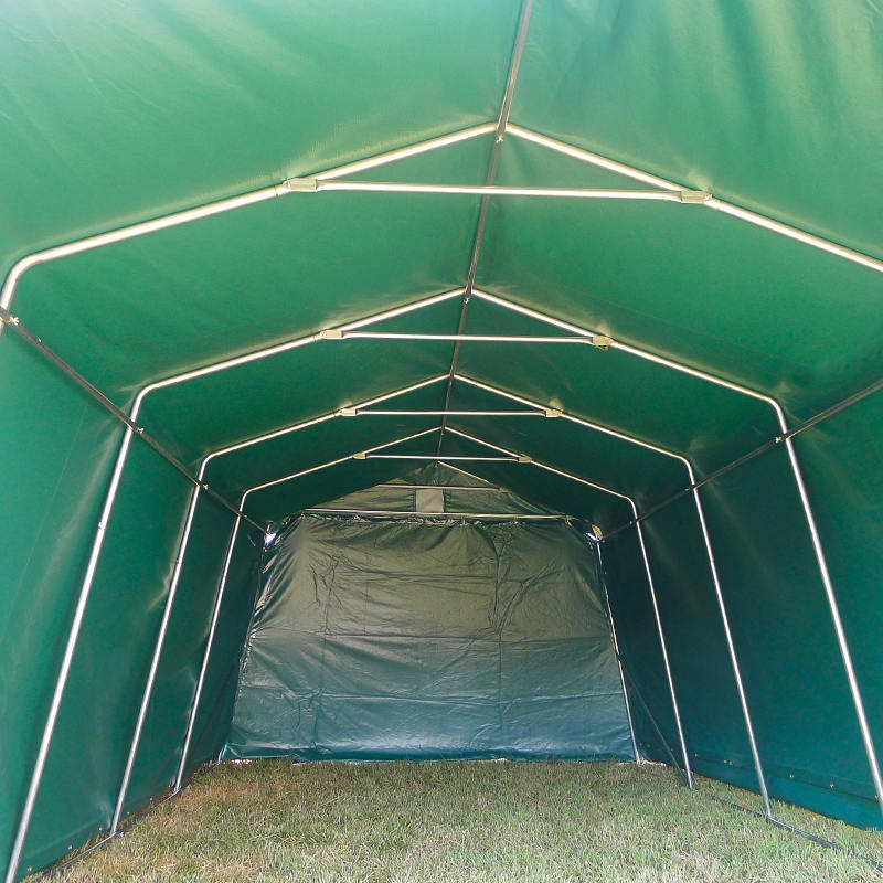 Ekonomiczna, wodoodporna, tymczasowa wiata garażowa z zielonego PCV o wymiarach 3,3 x 6,1 m (11 x 20 cali)