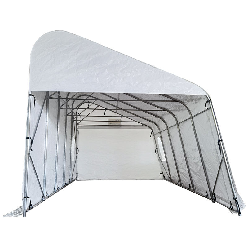 Tymczasowe przenośne garaże i wiaty o wymiarach 3,2 x 6,1 m (10,6 x 20 cali) z PE o pojedynczym nachyleniu