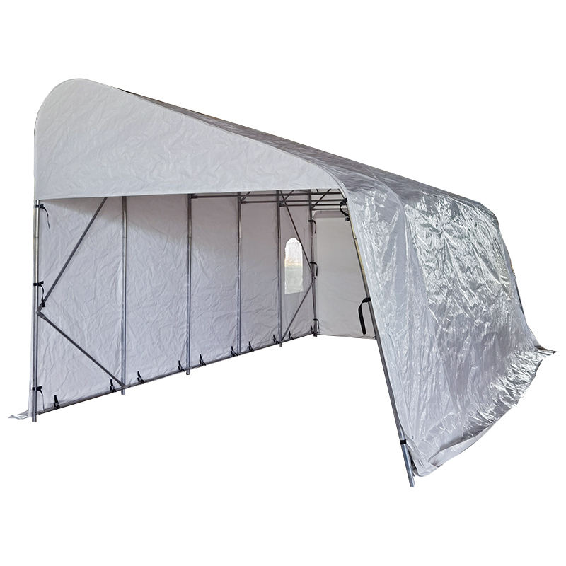 Tymczasowe przenośne garaże i wiaty o wymiarach 3,2 x 6,1 m (10,6 x 20 cali) z PE o pojedynczym nachyleniu