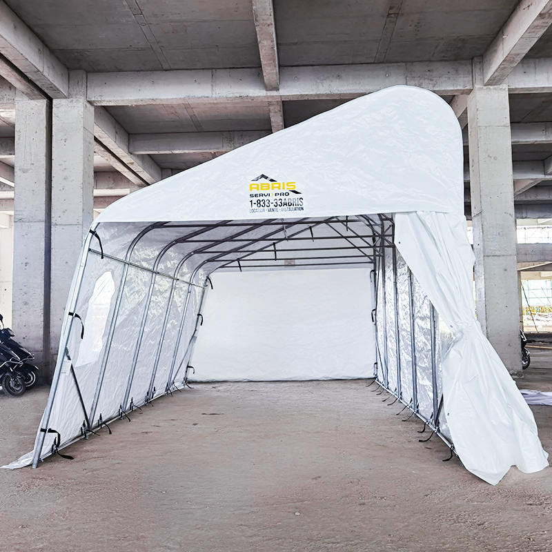 Tymczasowe przenośne garaże i wiaty o wymiarach 3,2 x 6,1 m (10,6 x 20 cali) z PE o pojedynczym nachyleniu