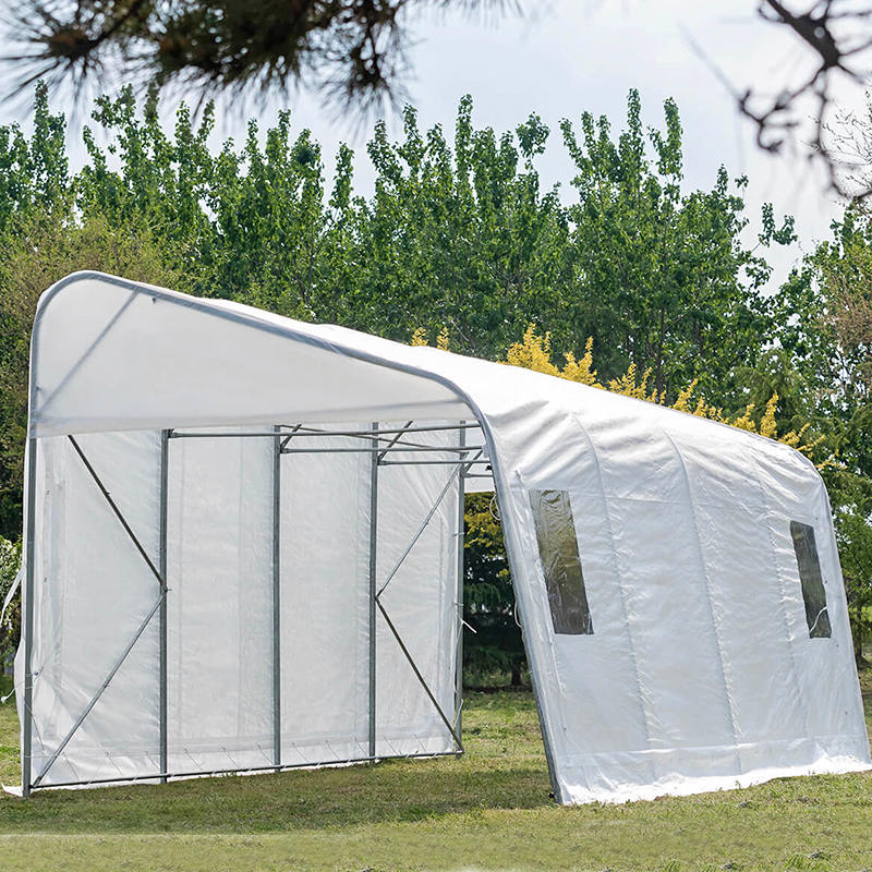 Tymczasowe przenośne garaże i wiaty o wymiarach 3,2 x 6,1 m (10,6 x 20 cali) z PE o pojedynczym nachyleniu