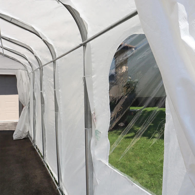 Podwójna wiata samochodowa z PE o wymiarach 6 x 6 m (20 x 20 cali) Przenośny garaż o dużej wytrzymałości