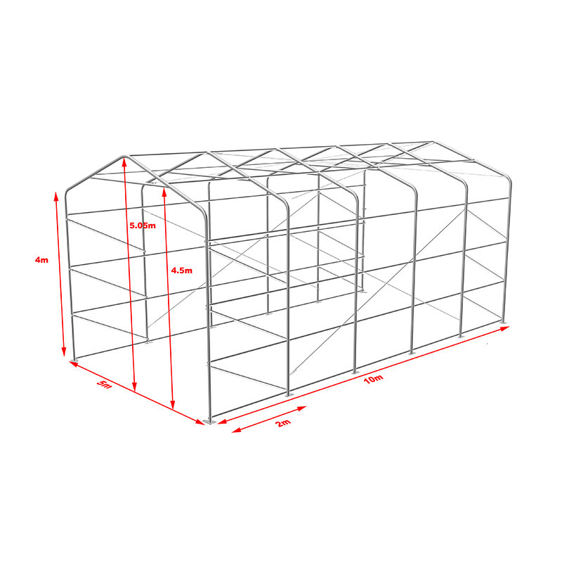 Namiot do przechowywania na zewnątrz o wymiarach 5X10 4 m. Elastyczny duży garaż