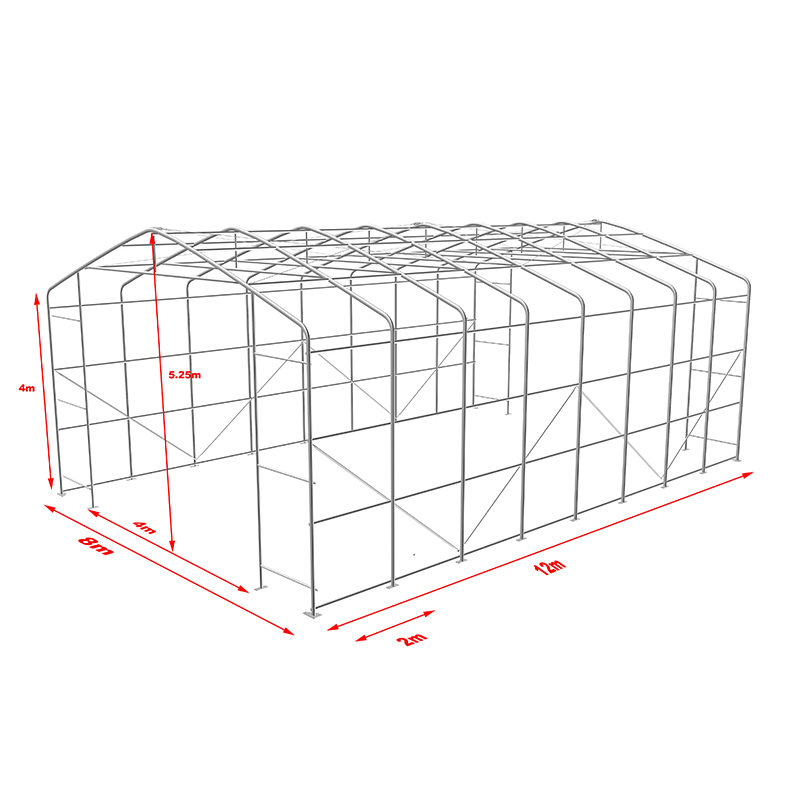 Namiot magazynowy o wymiarach 8X12 4 m, odporny na promieniowanie UV, namiot przeciwsłoneczny