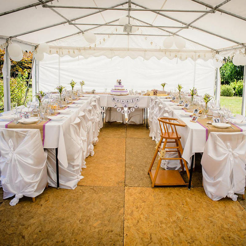 Luksusowy namiot imprezowy z PCV o wymiarach 7 x 15 m na przyjęcie w ogrodzie