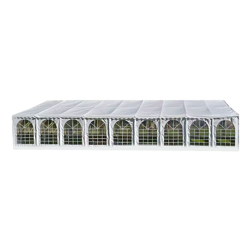 Duży namiot imprezowy z modułowym PCV o wymiarach 8 x 18 m