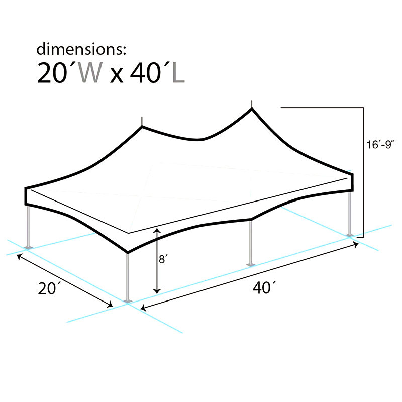 (6x12 m) Namiot z wysokim szczytem 20 