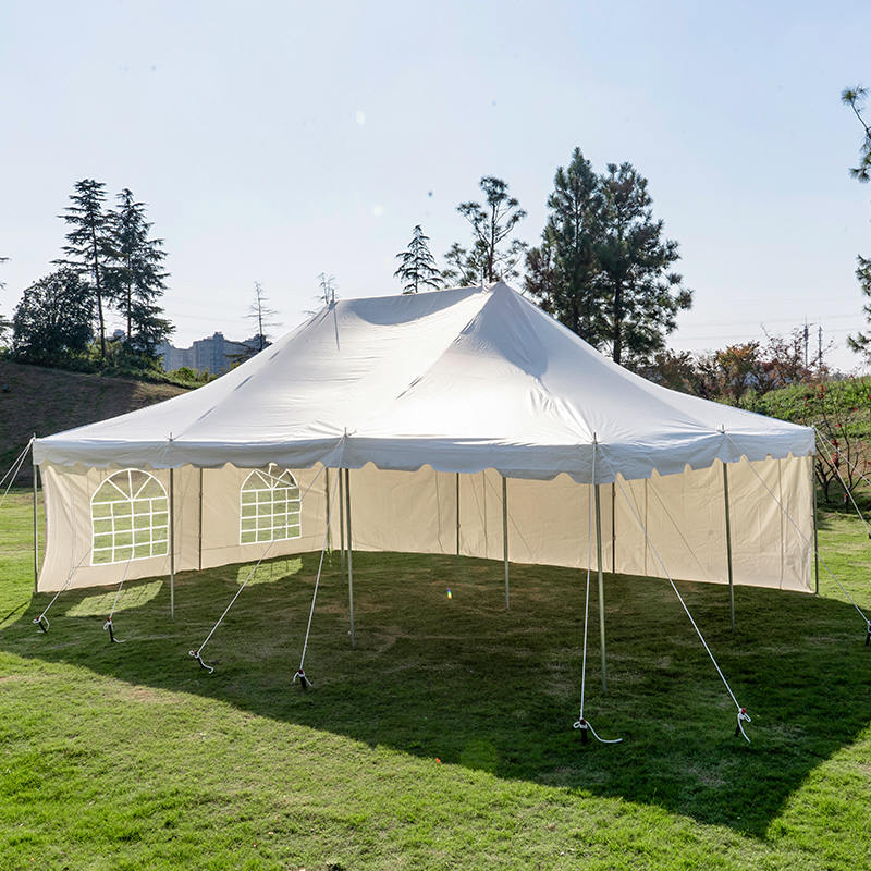 Namiot z baldachimem z białego PCV o wymiarach 20 