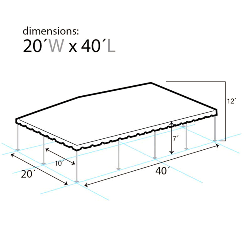 Namiot imprezowy z PVC o wymiarach 20 