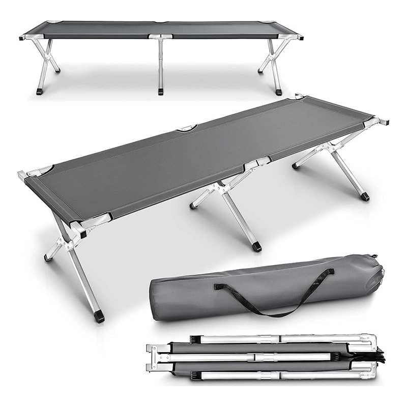 Wytrzymałe stalowe łóżeczko polowe