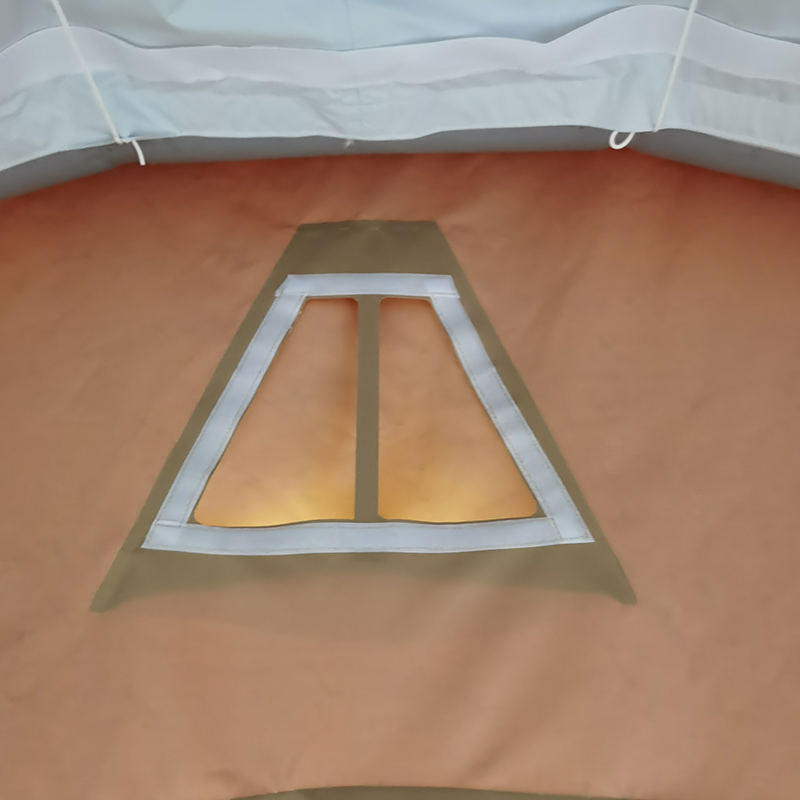 Wielofunkcyjny nadmuchiwany namiot o powierzchni 42 m² do szybkiego rozkładania