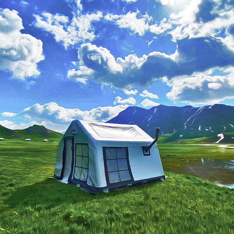 Nadmuchiwany namiot kempingowy z panoramą dla 8–10 osób