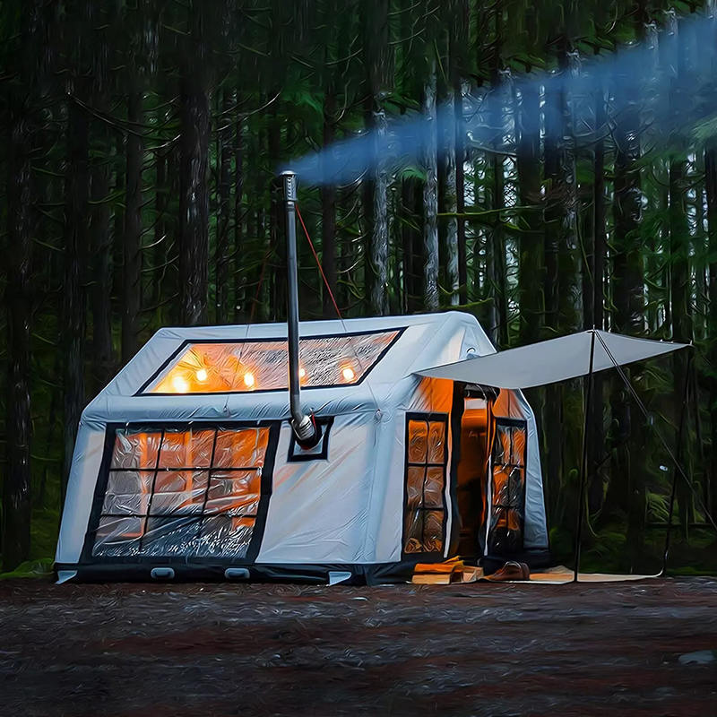 Nadmuchiwany namiot kempingowy z panoramą dla 8–10 osób