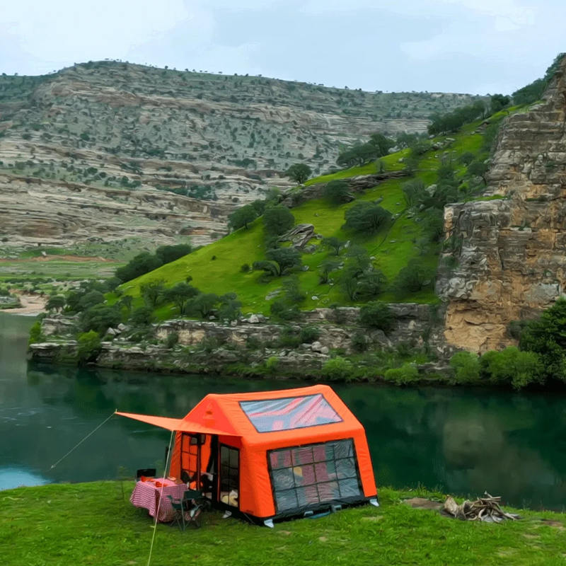 Nadmuchiwany namiot kempingowy z panoramą dla 8–10 osób